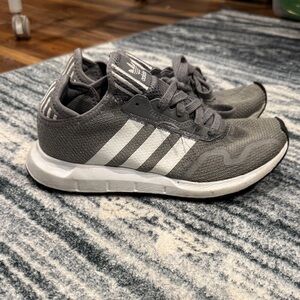 Adidas Kids Gray and White Sneakers